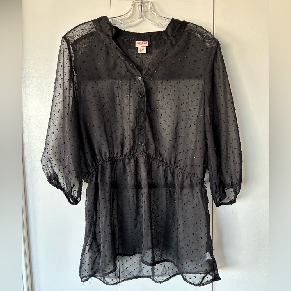 Mossimo Black Sheer Blouse